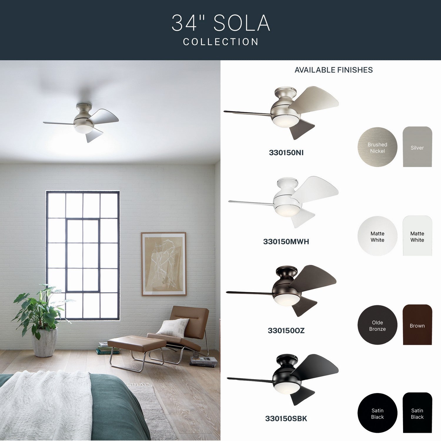 Ventilateur de plafond 34 po | Sola