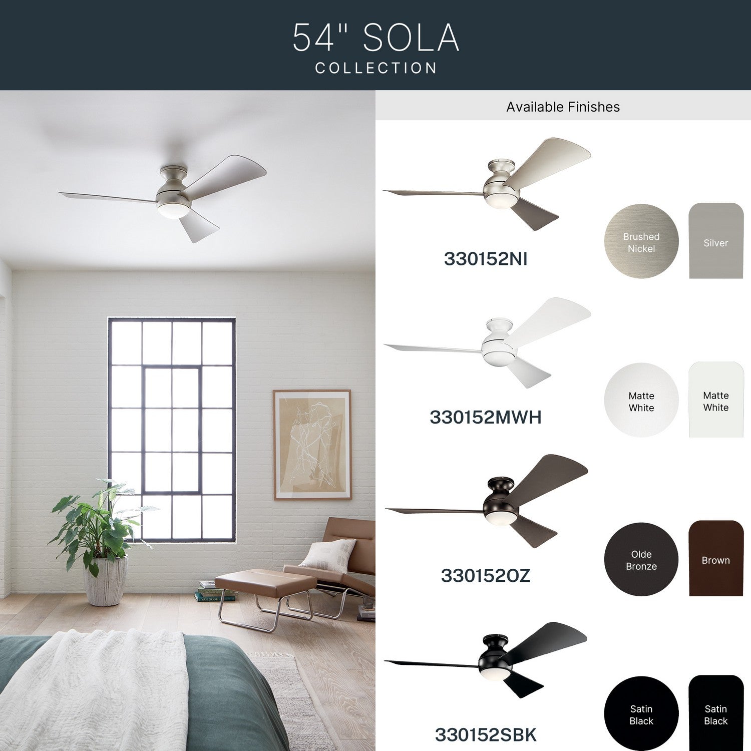 Ventilateur de plafond 54 po | Sola
