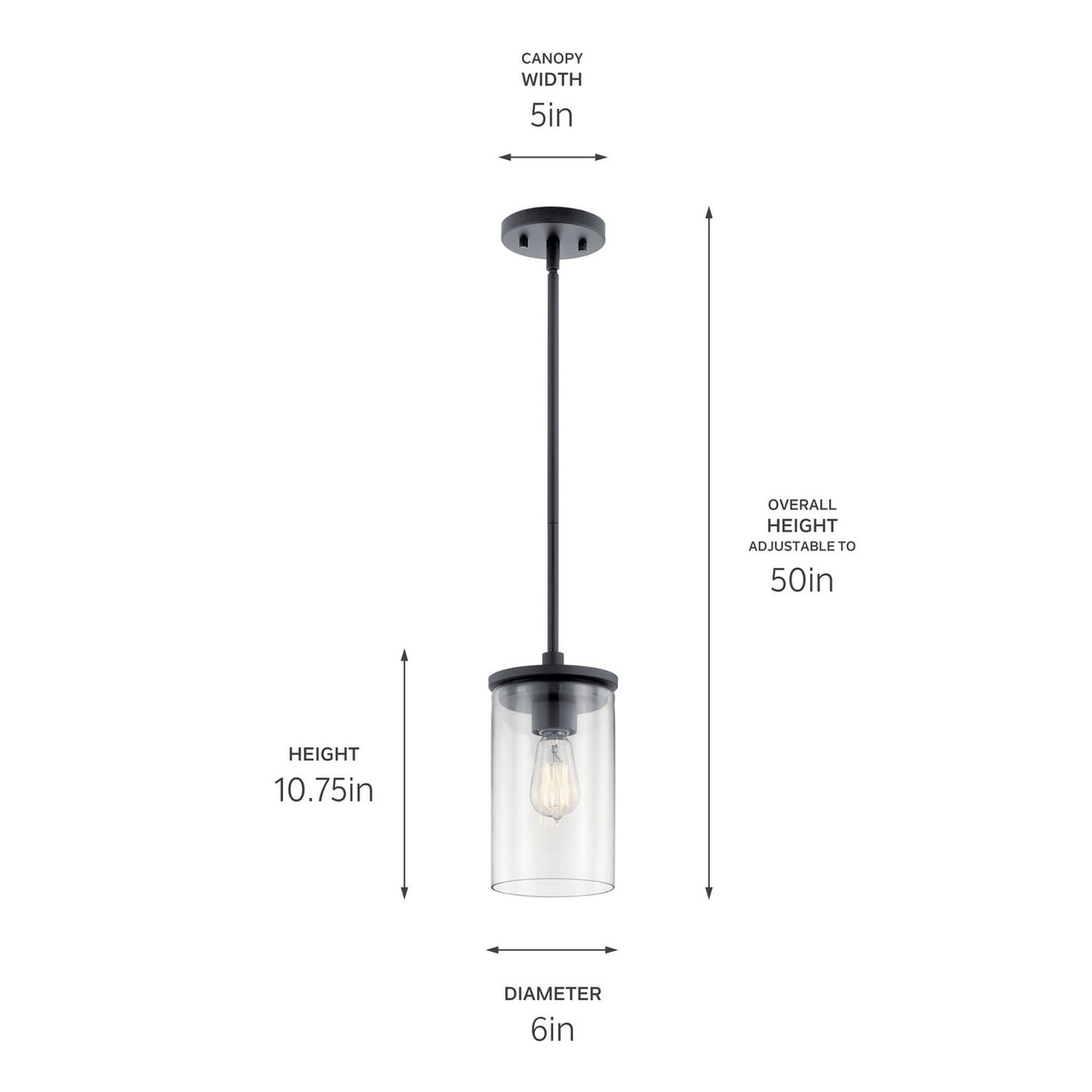 Mini-suspension 1 lumière | Crosby
