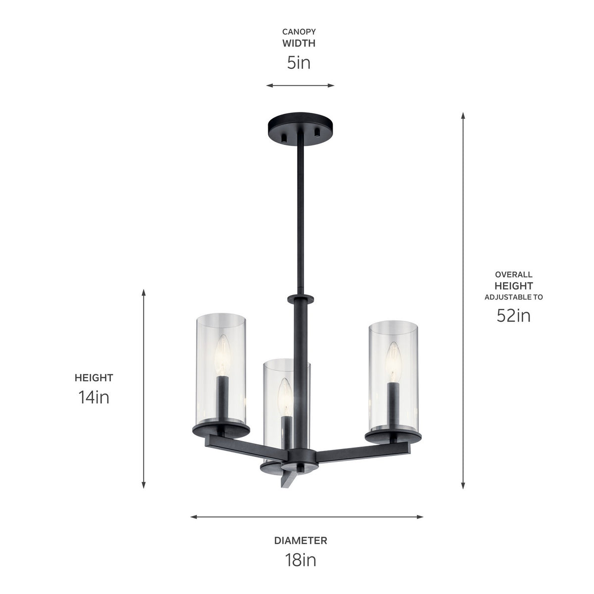Lustre ou semi-plafonnier 3 lumières | Crosby