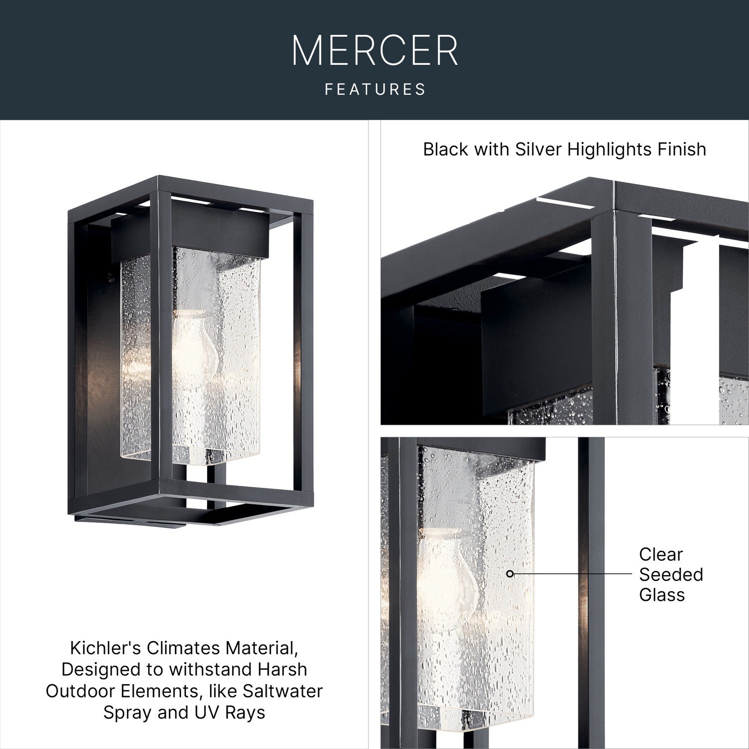 Applique murale extérieure 1 lumière | Mercer
