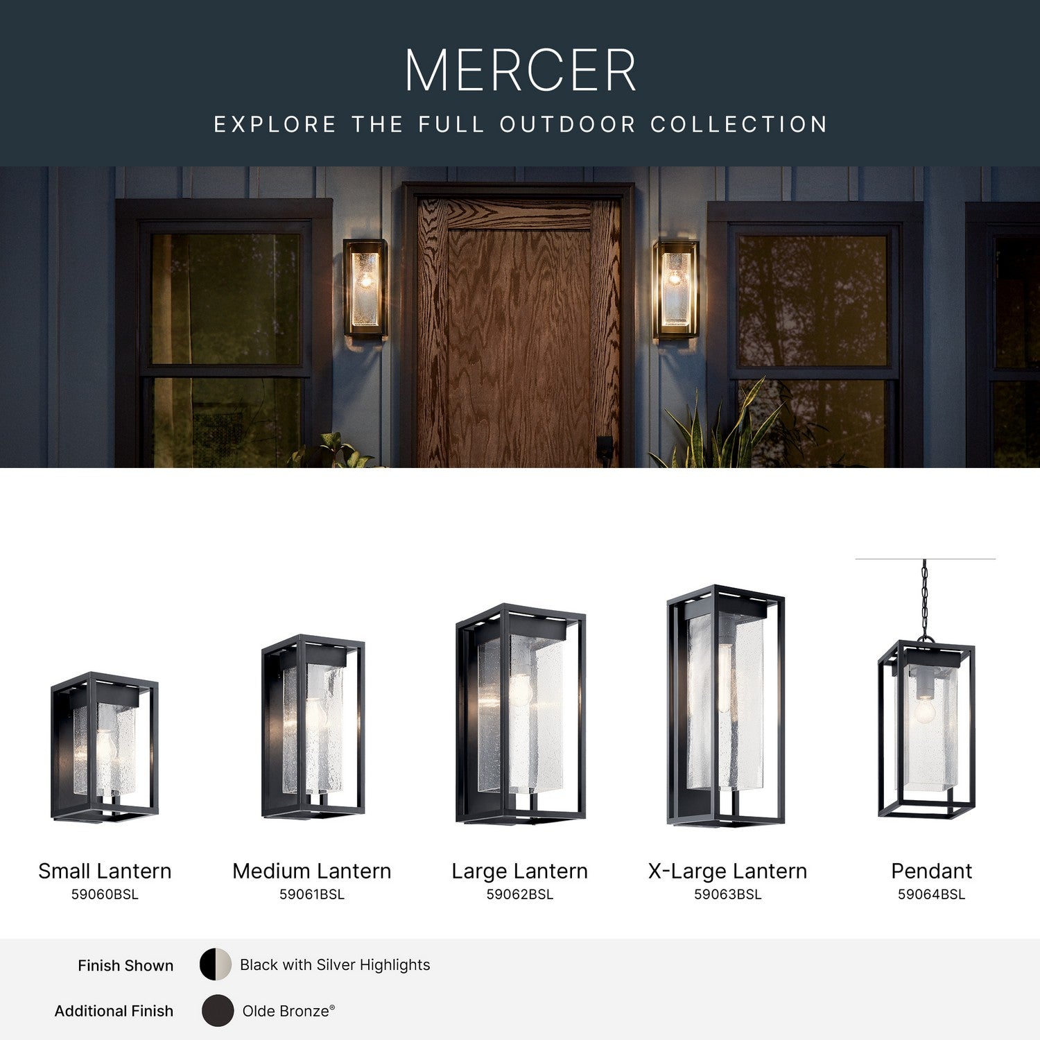 Applique murale extérieure 1 lumière | Mercer