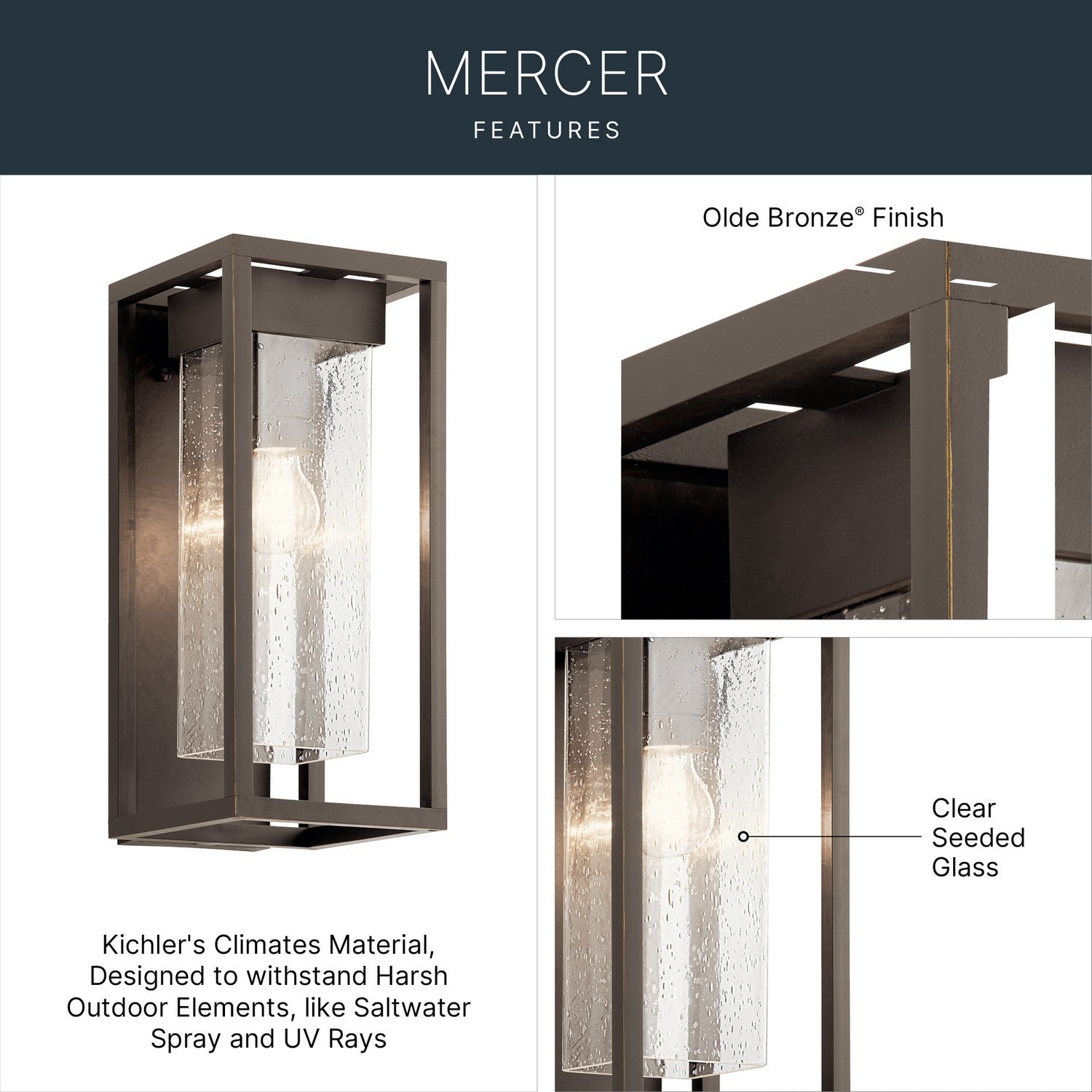Applique murale extérieure 1 lumière | Mercer