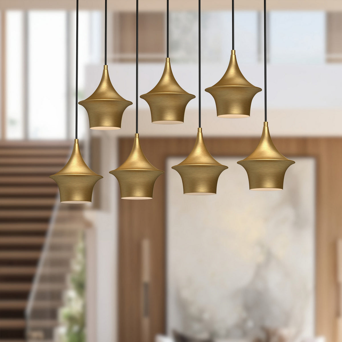 Suspension linéaire 7 lumières | Emiko