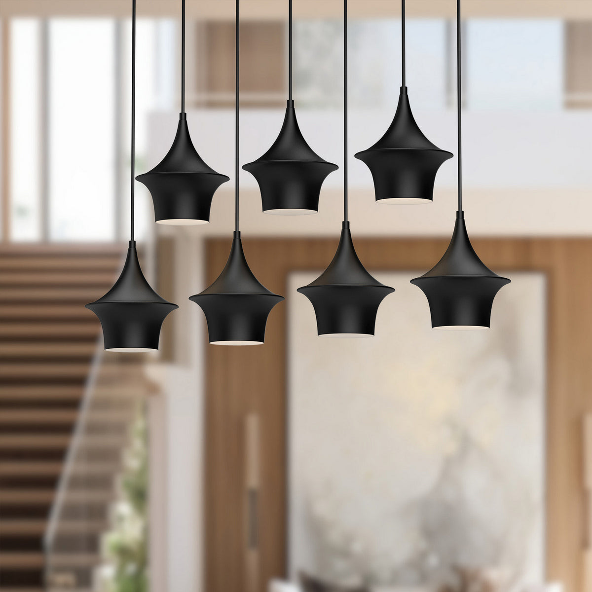 Suspension linéaire 7 lumières | Emiko