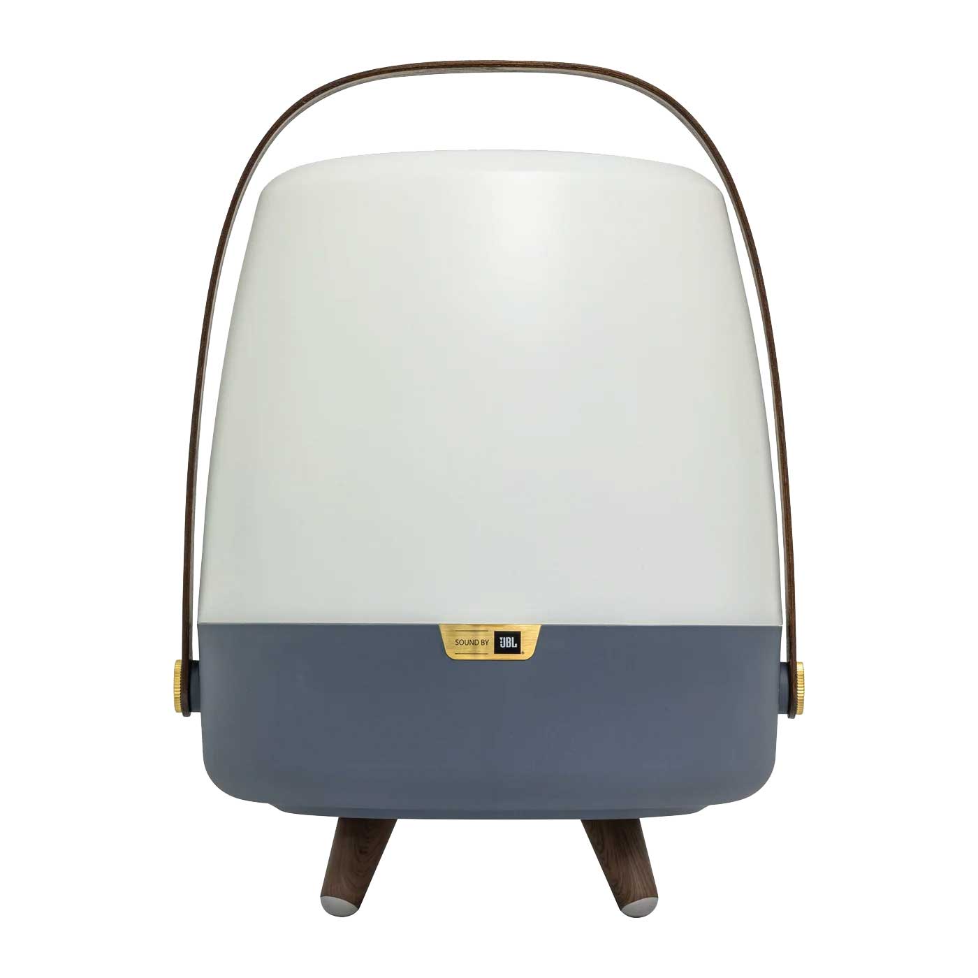 Lampe portable avec haut-parleur Bleu océan, noyer et laiton | LITE UP PLAY