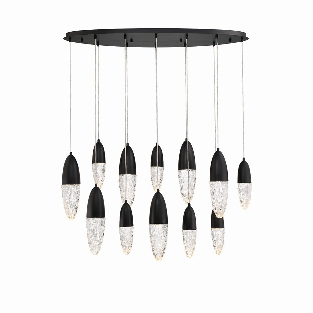 Lustre linéaire 12 lumières | Ecrou