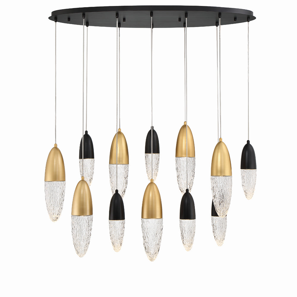 Lustre linéaire 12 lumières | Ecrou