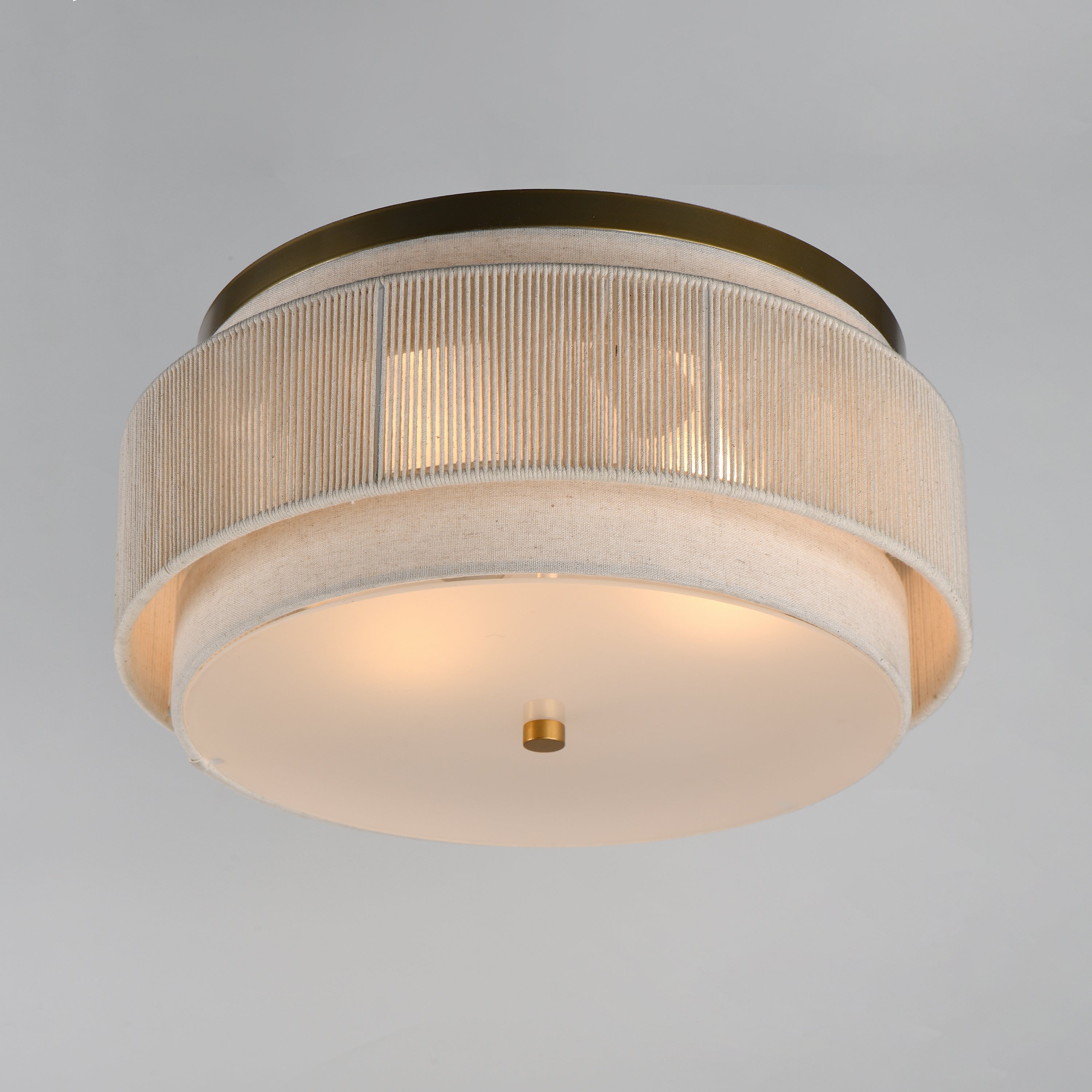 Plafonnier 2 lumières en laiton vieilli naturel | Seacliff