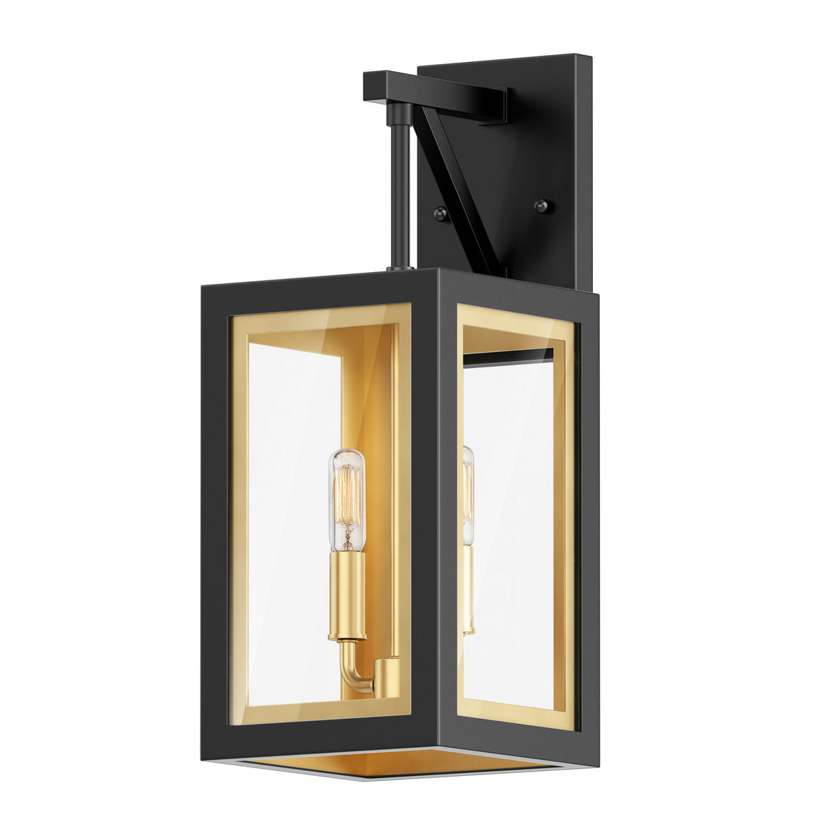 Maxim - Lanterne murale extérieure 2 lumières | Neoclass - 30054CLBKGLD