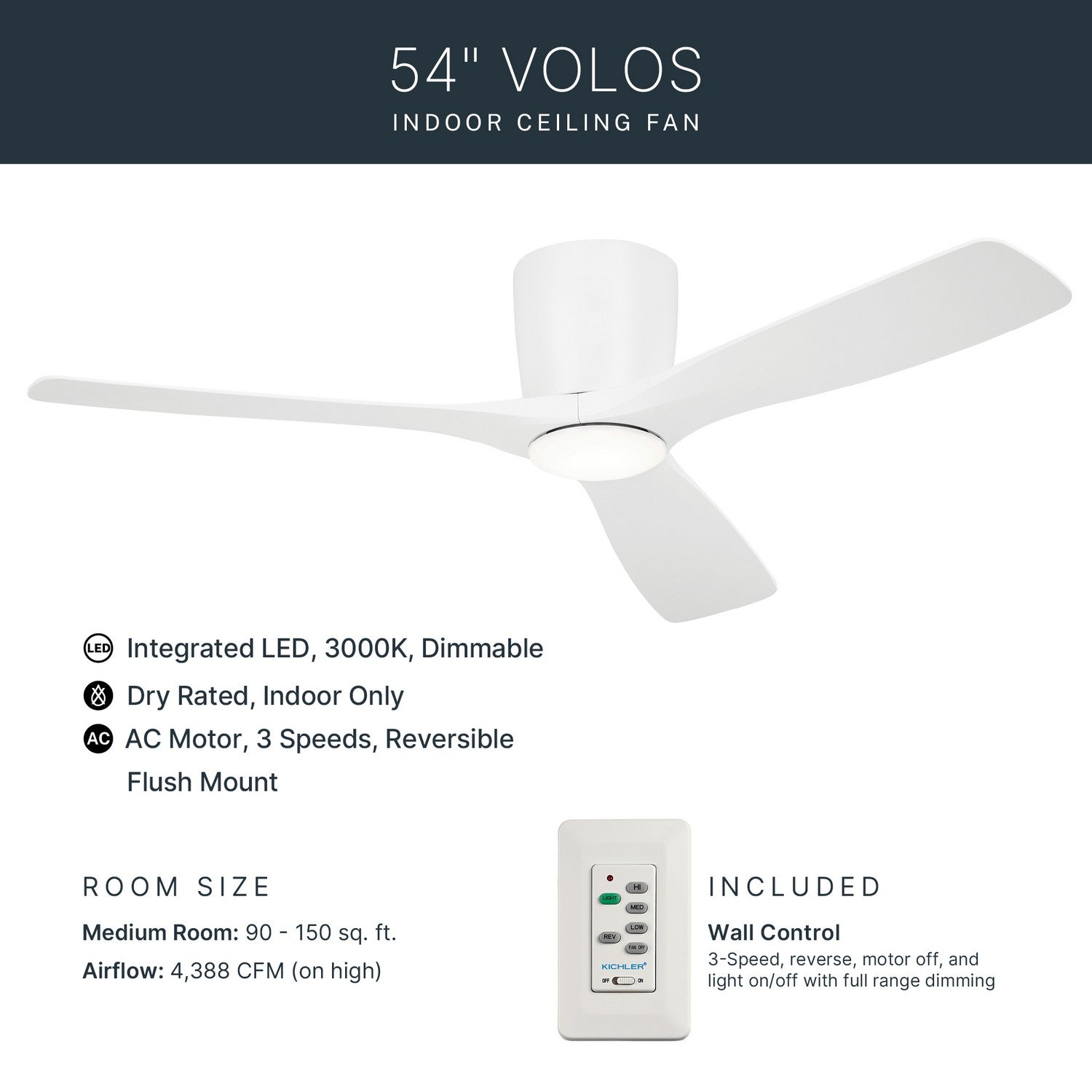 Ventilateur de plafond 54 po | Volos