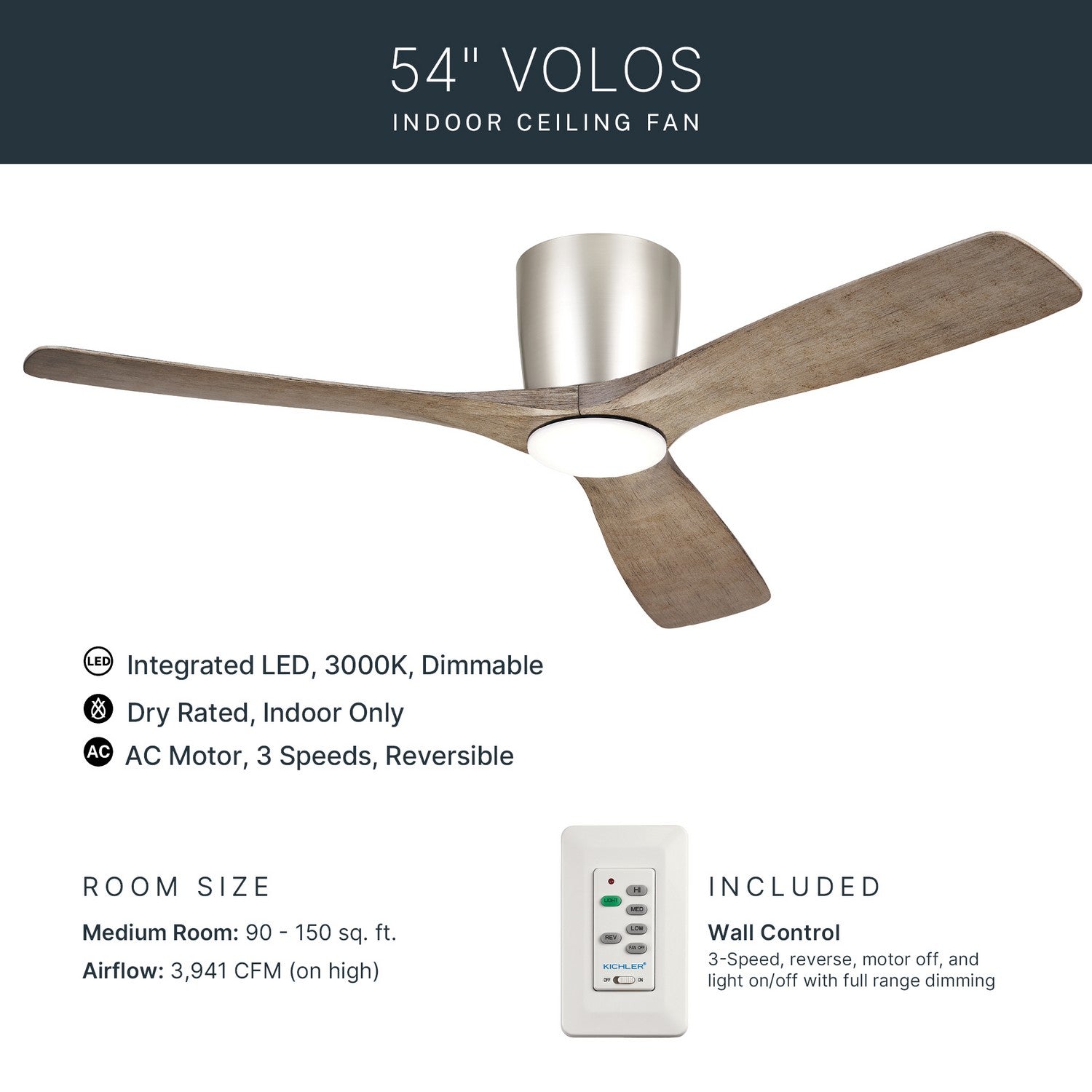 Ventilateur de plafond 54 po | Volos