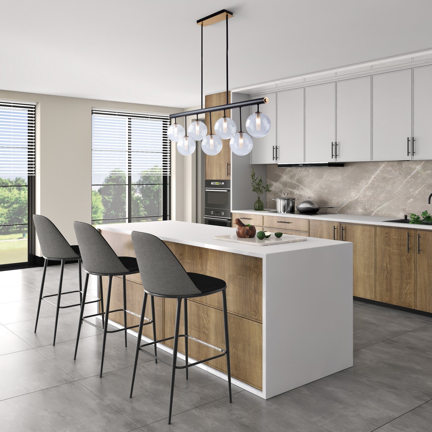 Suspension d'îlot 7 lumières | Aurelia
