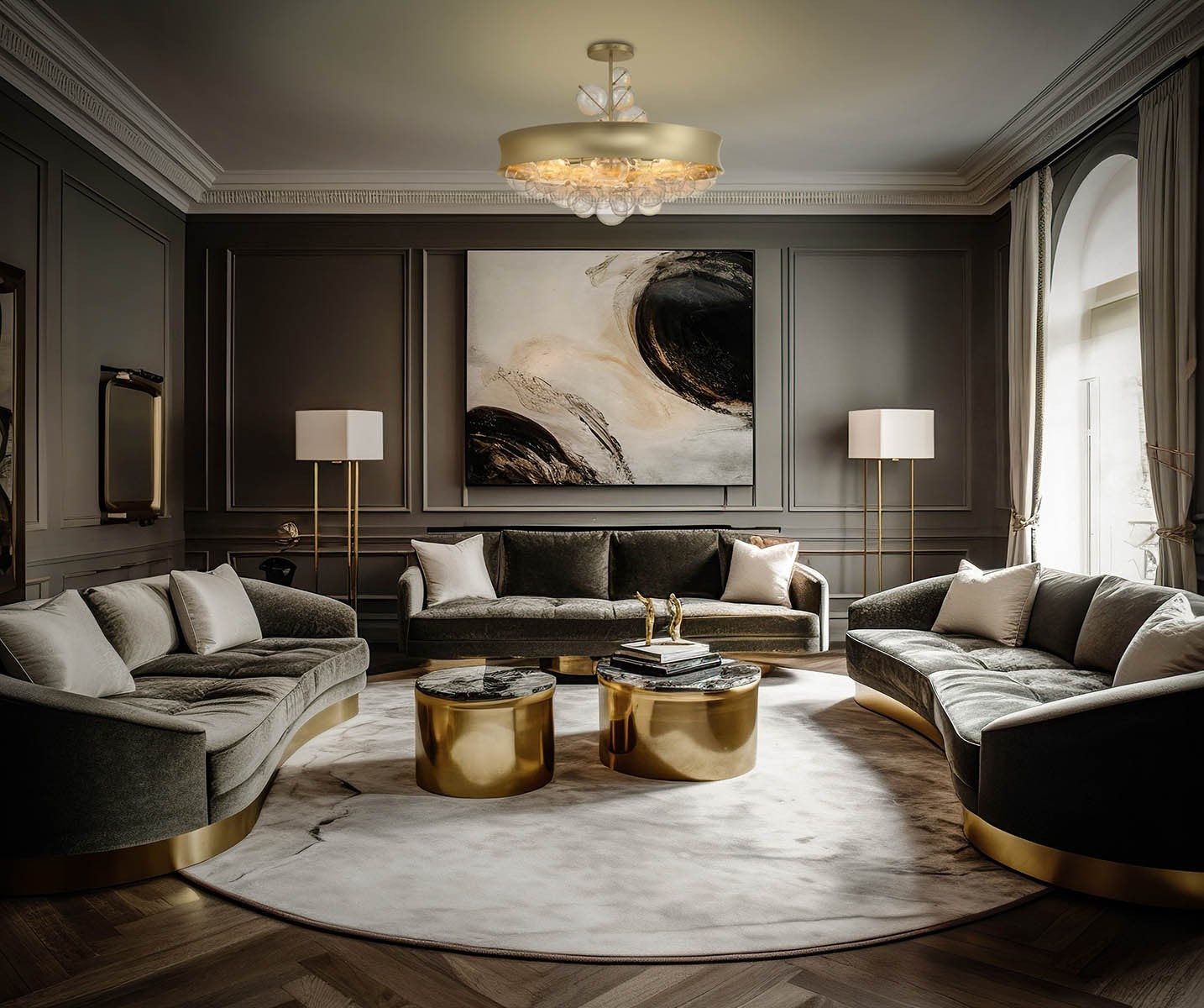 Convertible Pendant 8 lumières | Verdi Square by Robin Baron