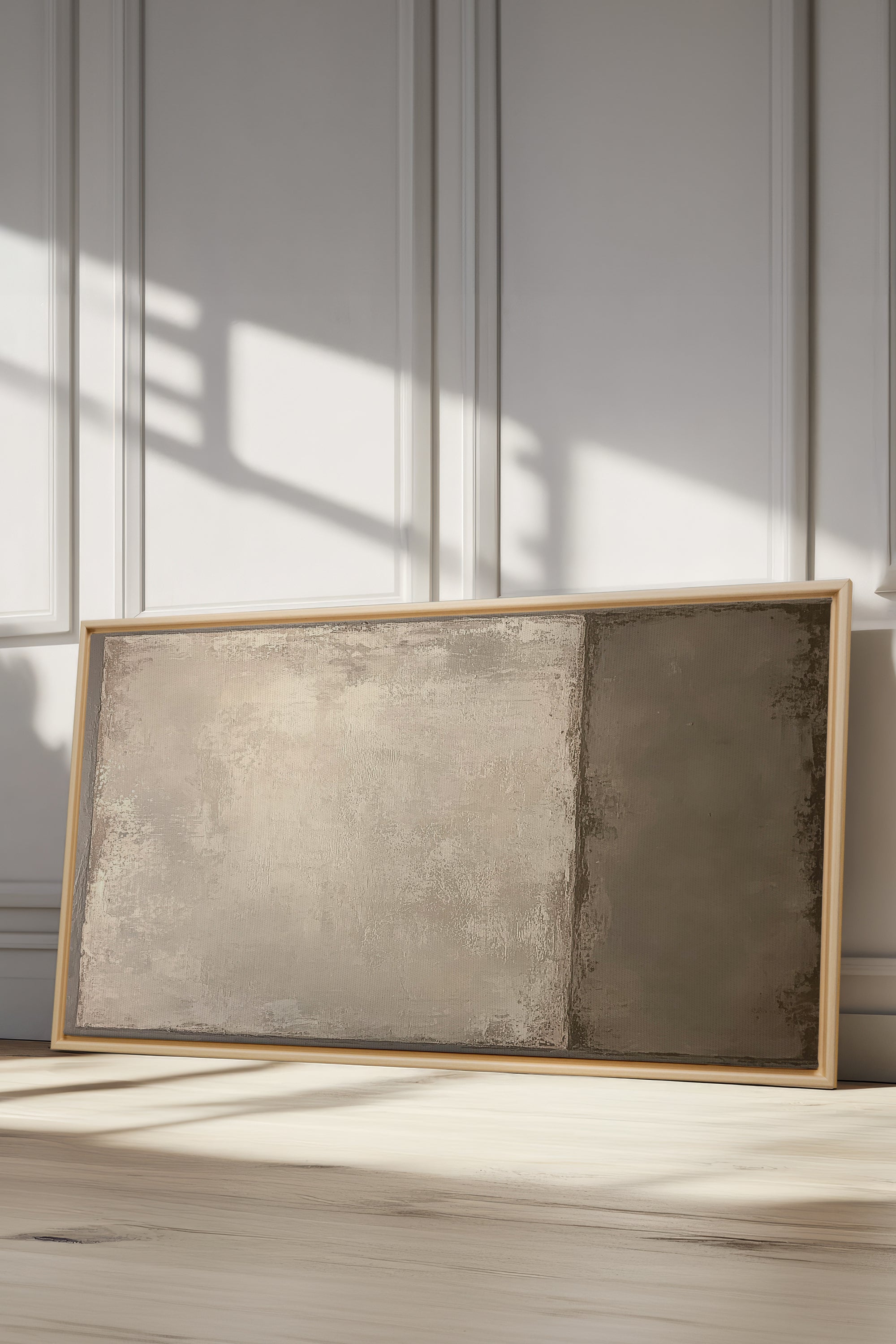 VOILE DE TERRE, Oeuvre sur toile étirée, encadré Naturel Clair