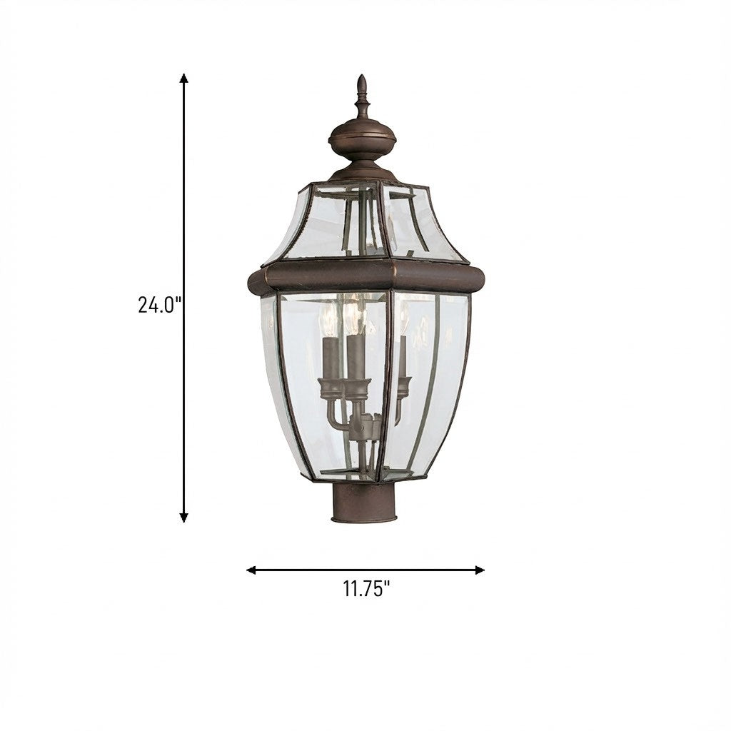Lanterne sur poteau extérieure 3 lumières | Lancaster