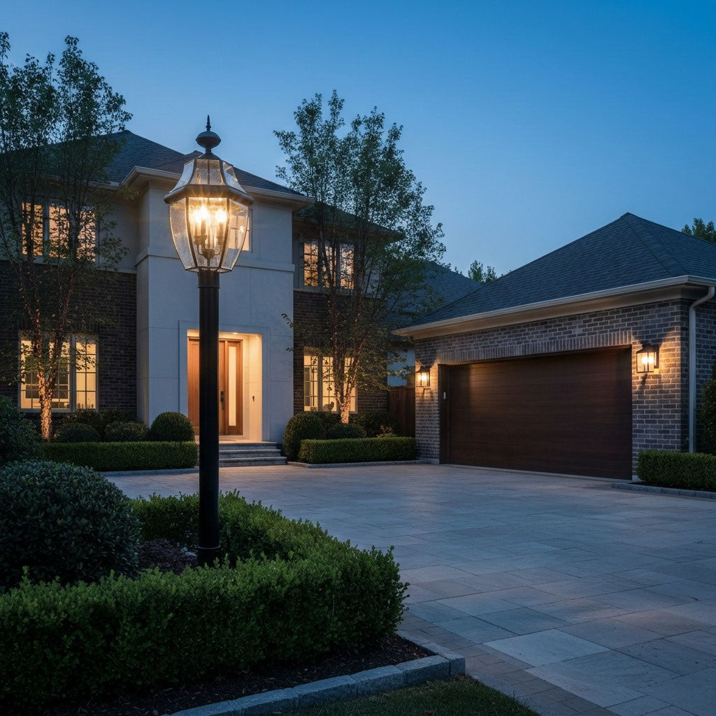 Lanterne sur poteau extérieure 3 lumières | Lancaster