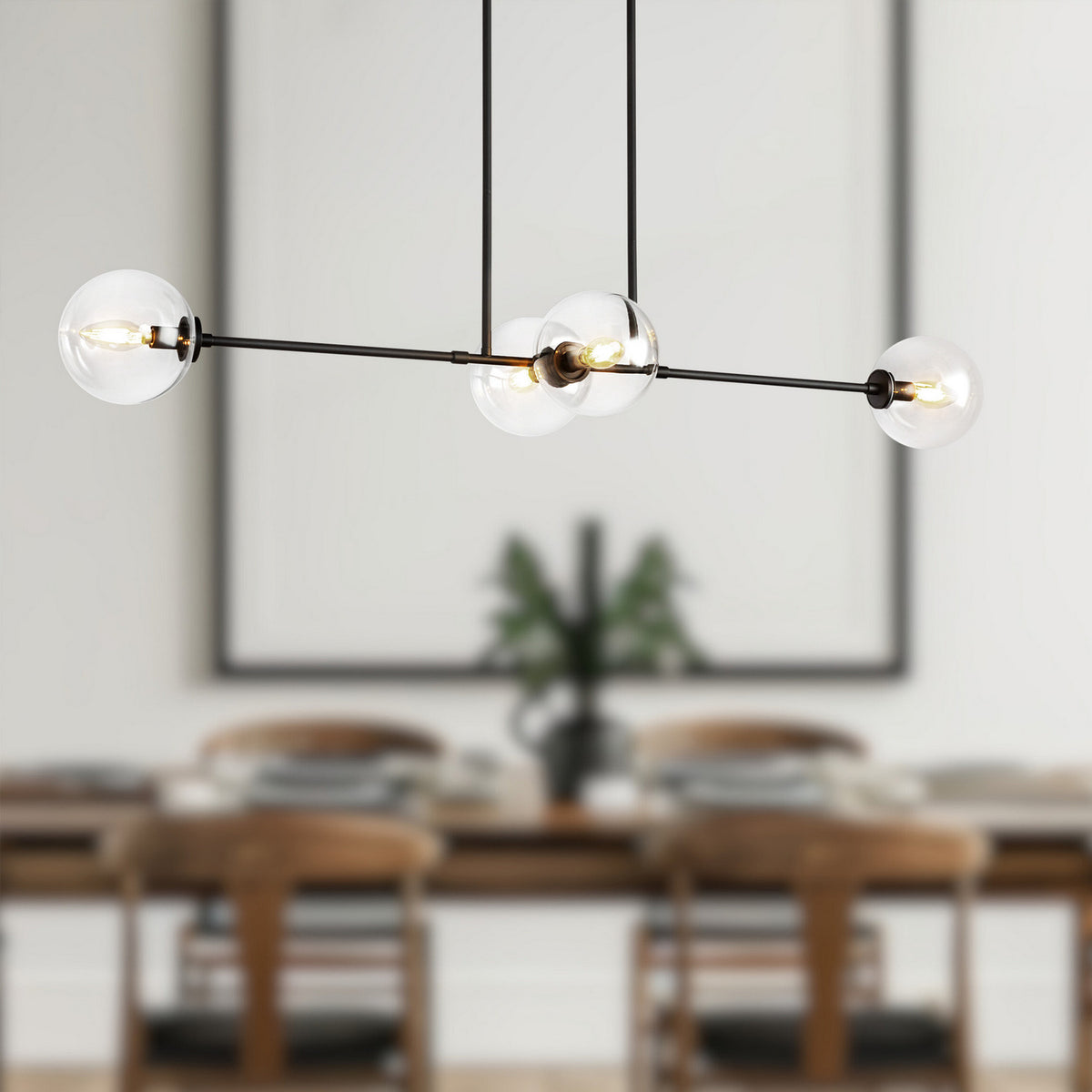 Suspension linéaire 4 lumières | Cassia