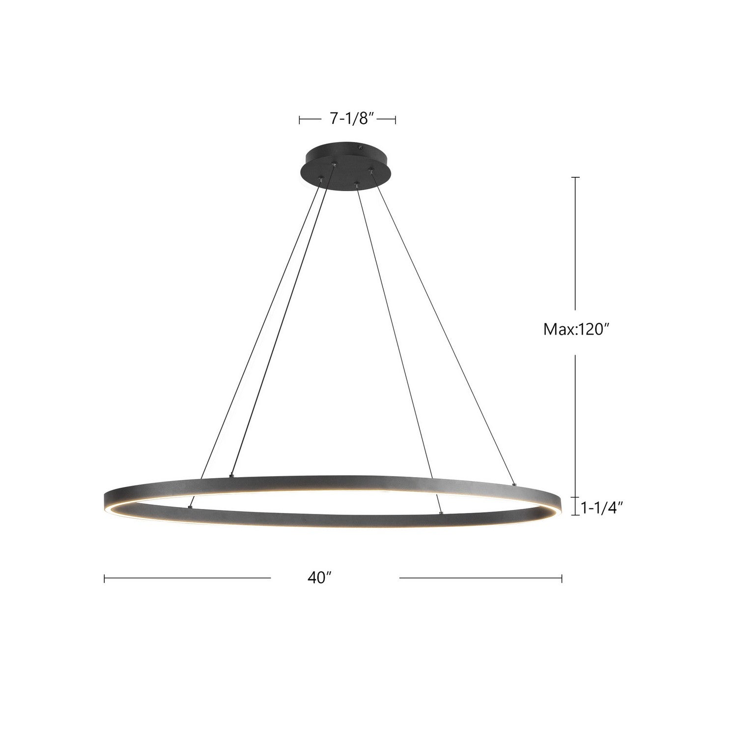 Suspension linéaire DEL | Ovale