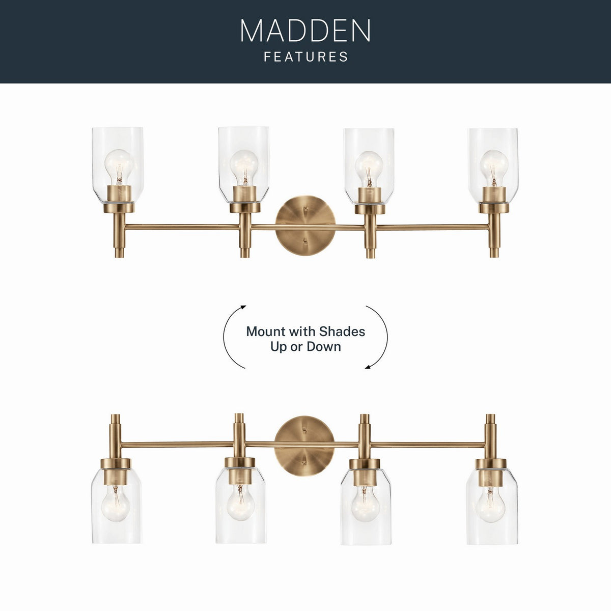 Applique de vanité 4 lumières | Madden