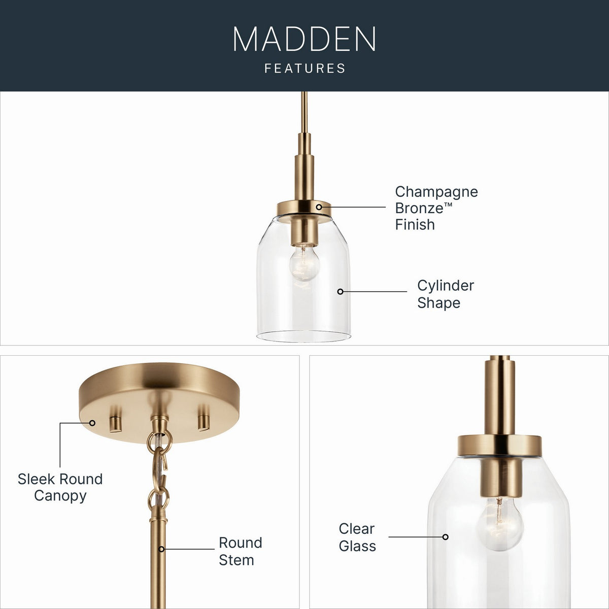 Mini-suspension 1 lumière | Madden