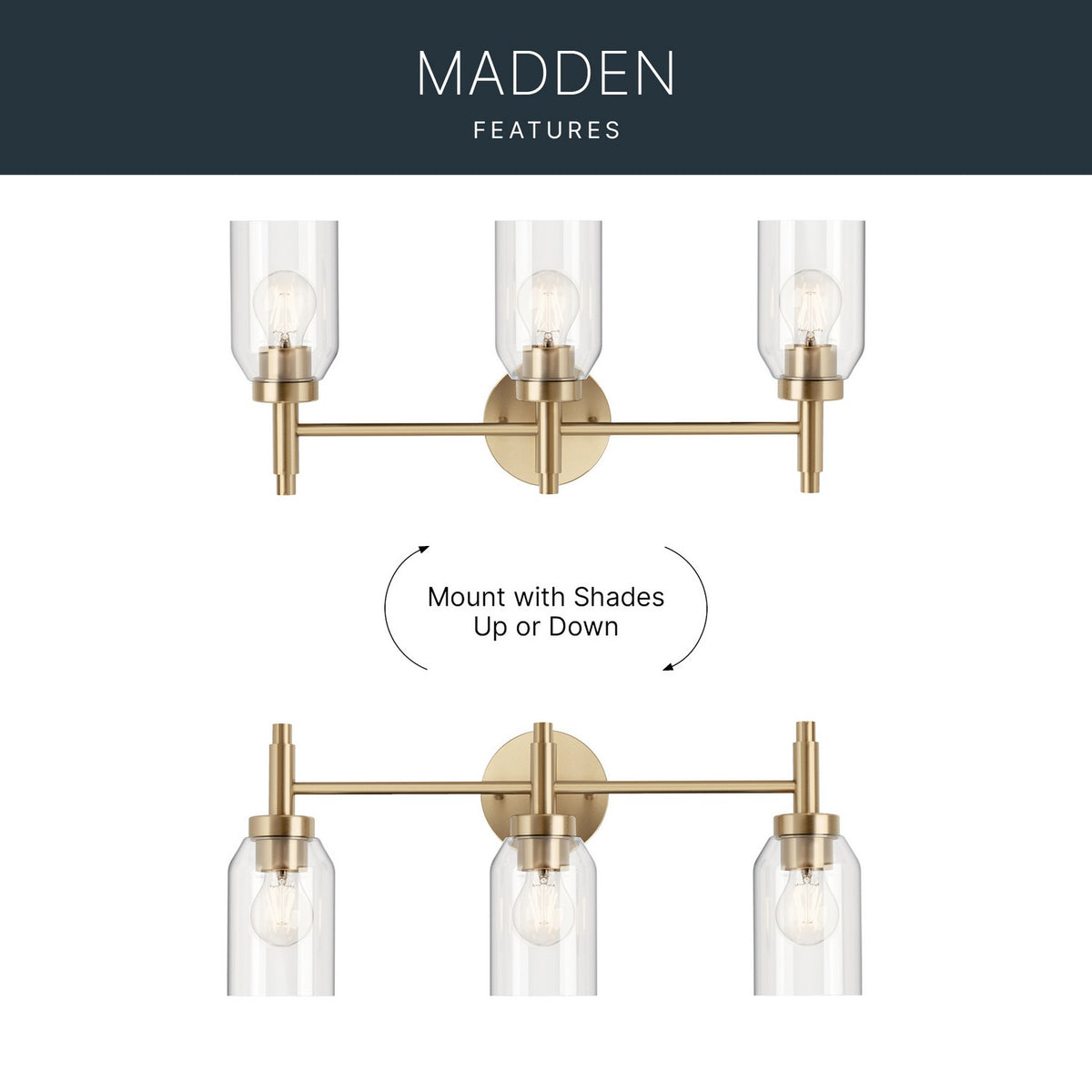 Applique de vanité 3 lumières | Madden