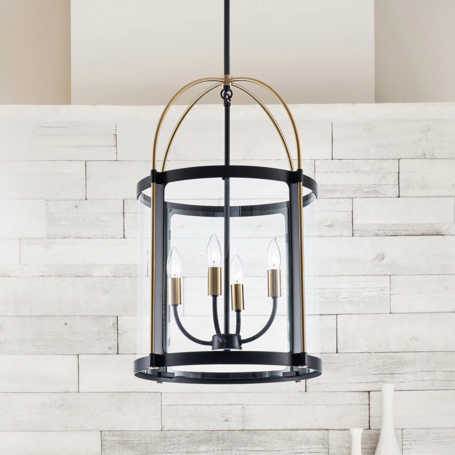 Suspension 4 lumières | Verre incolore