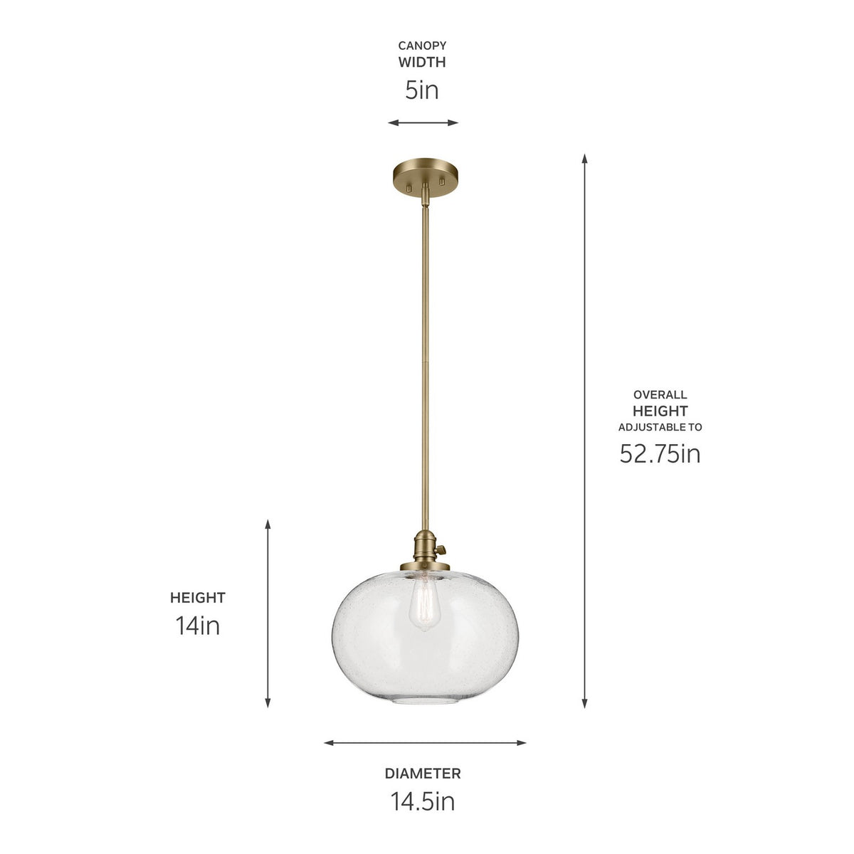 Suspension 1 lumière | Avery