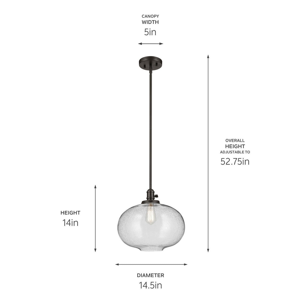 Suspension 1 lumière | Avery