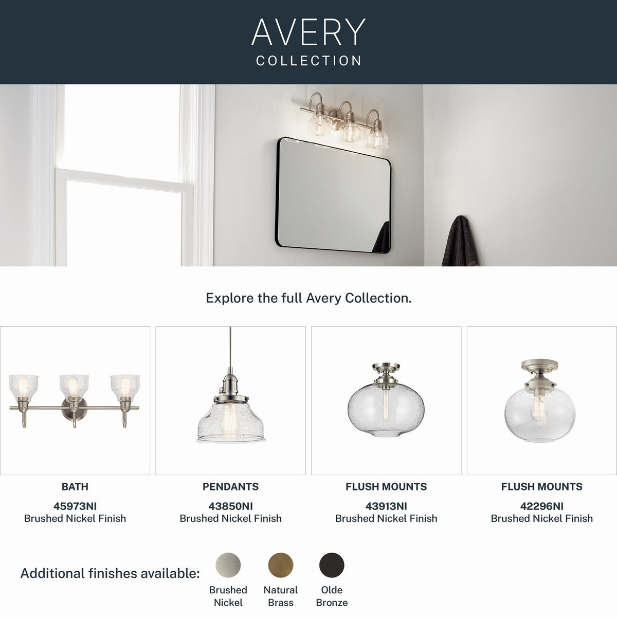 Semi-plafonnier 1 lumière | Avery