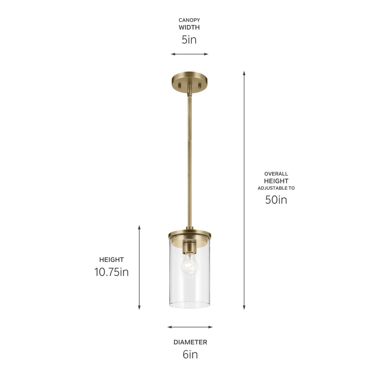 Mini-suspension 1 lumière | Crosby