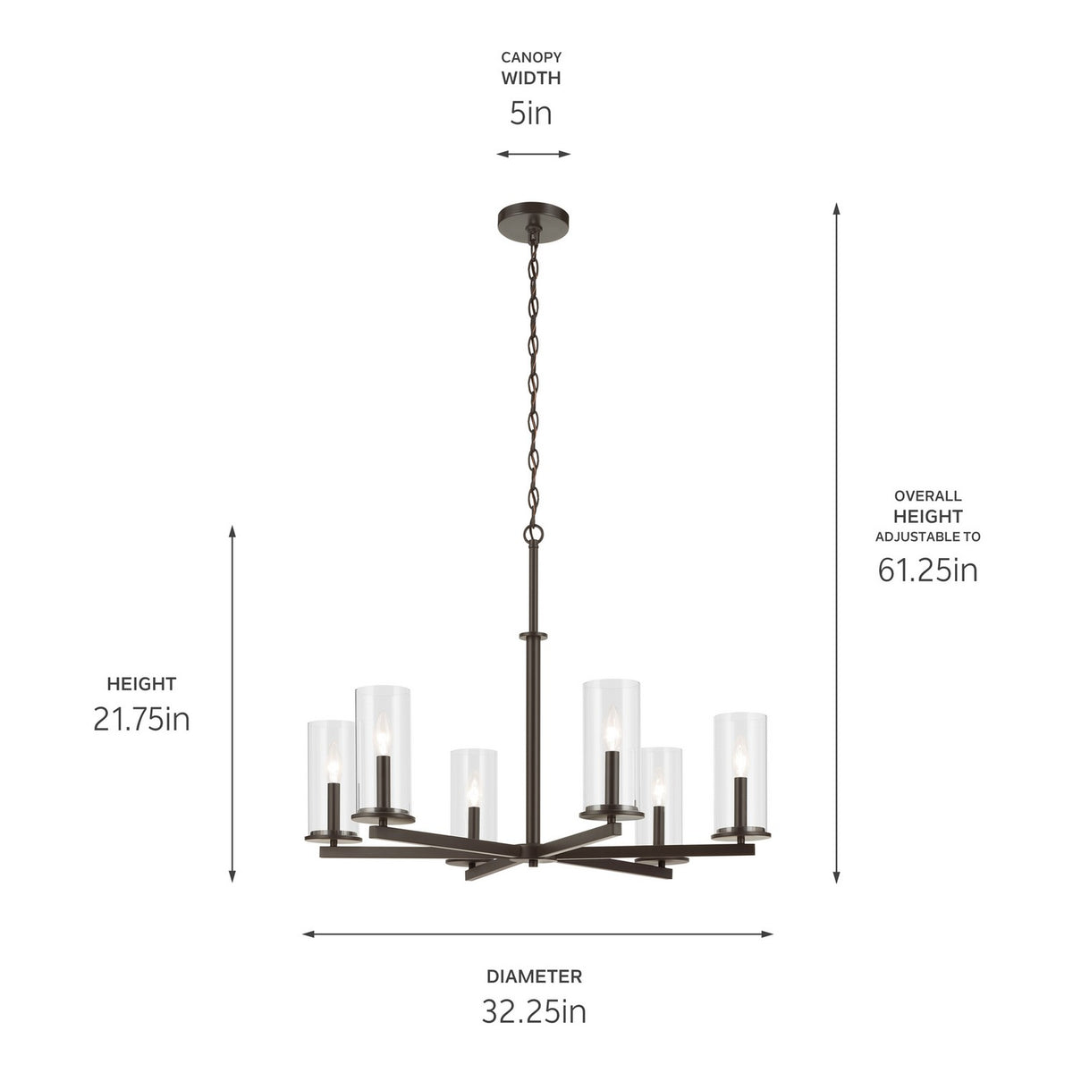 Lustre 6 lumières | Crosby