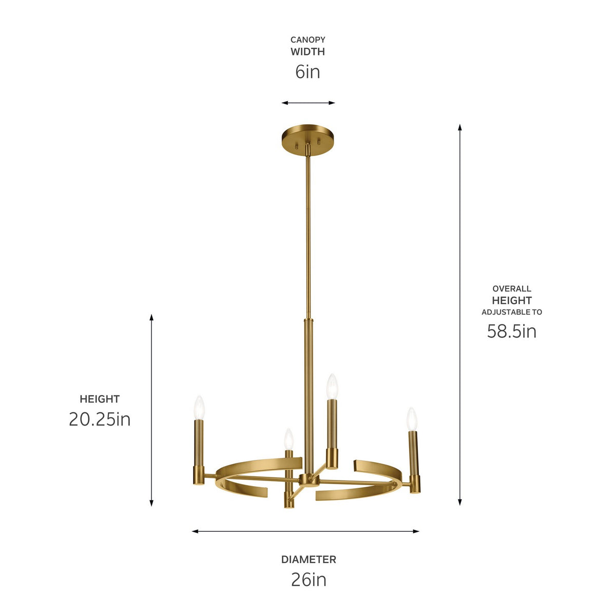 Lustre 4 lumières | Tolani