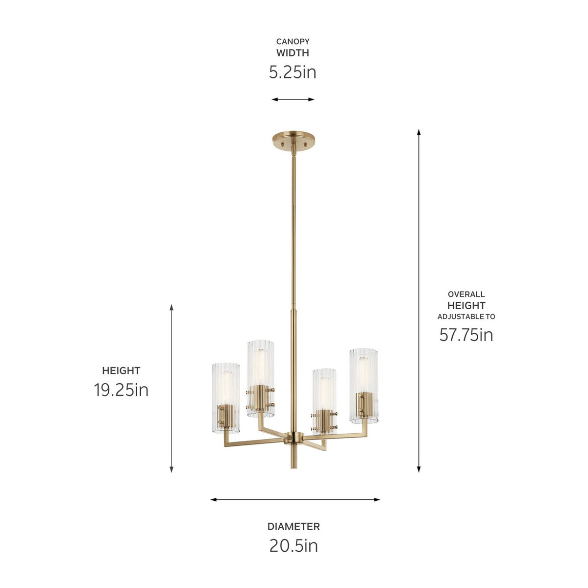 Lustre 4 lumières | Velestino