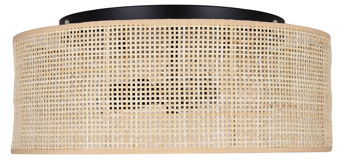 Plafonnier 3 lumières 16,25 po | Bellamy - Tissé / naturel