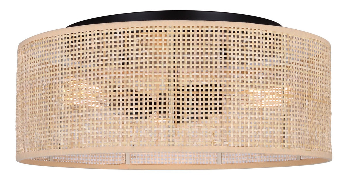Plafonnier 3 lumières 16,25 po | Bellamy - Tissé / naturel