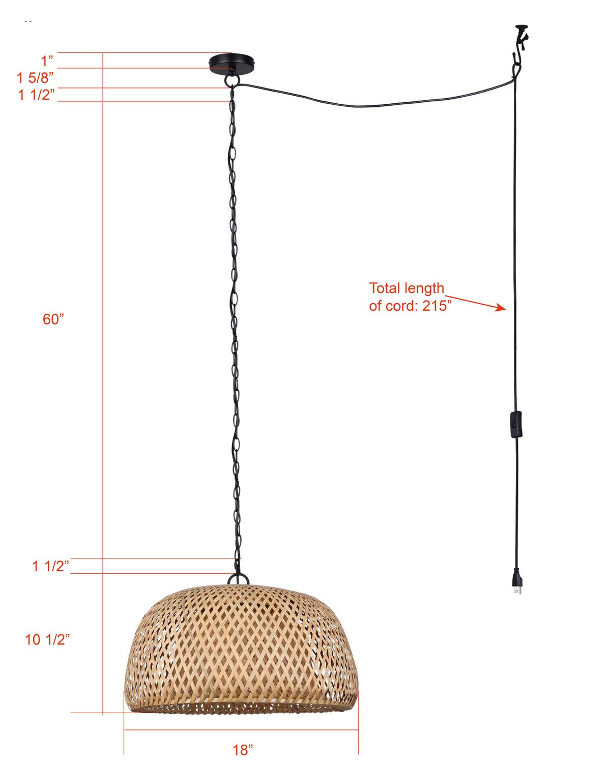 Suspension 1 lumière | Hanoi