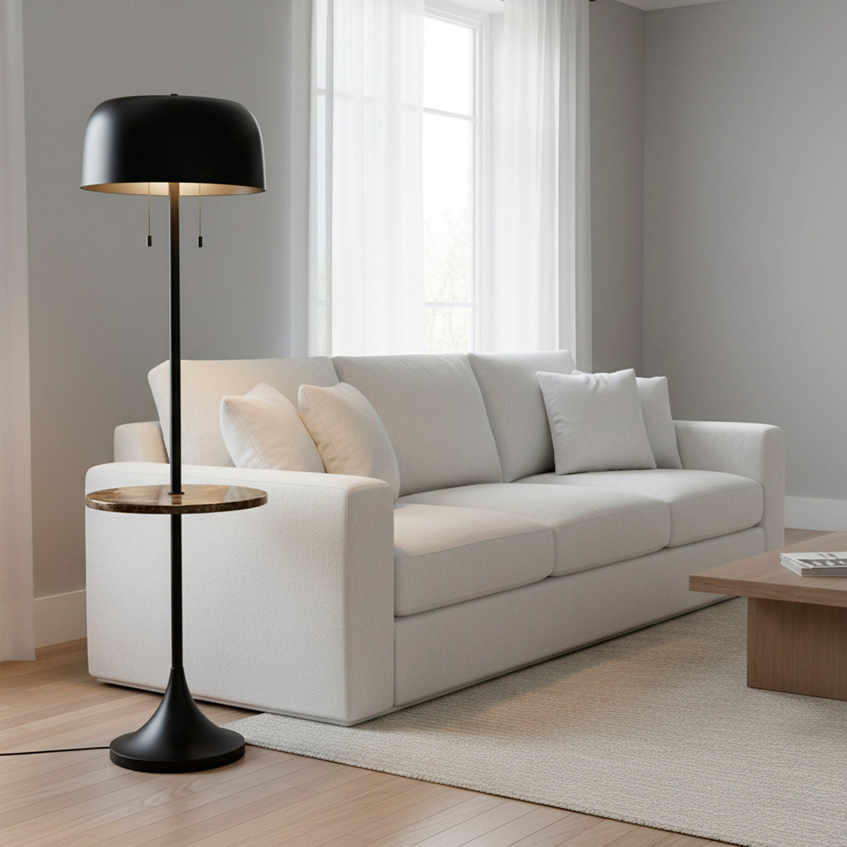 Lampadaire avec tablette | Tanner — Adesso