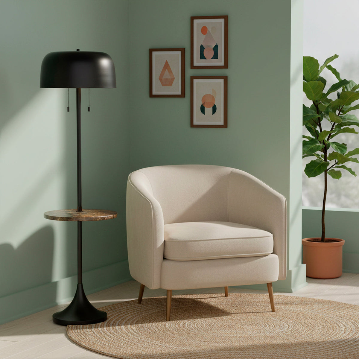 Lampadaire avec tablette | Tanner — Adesso