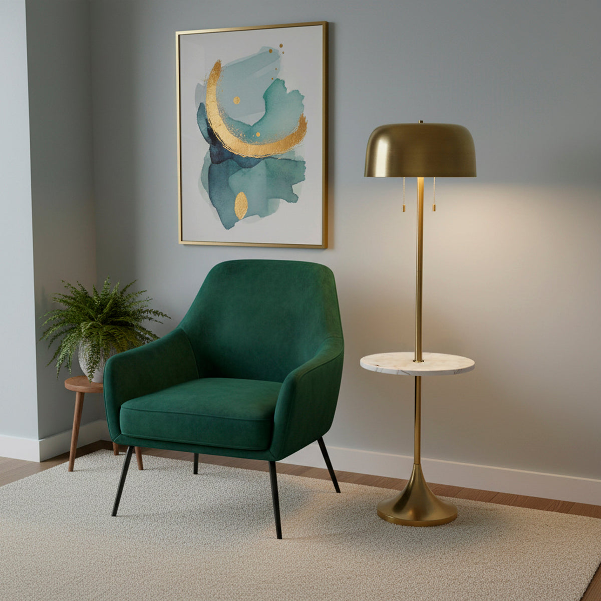 Lampadaire avec tablette | Tanner — Adesso