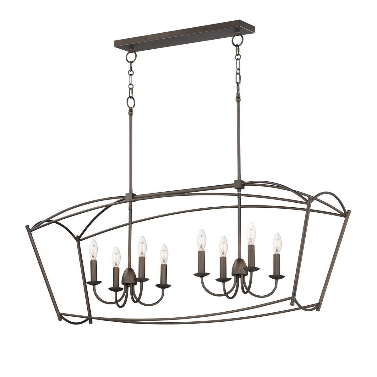 Suspension linéaire 8 lumières | Plumette