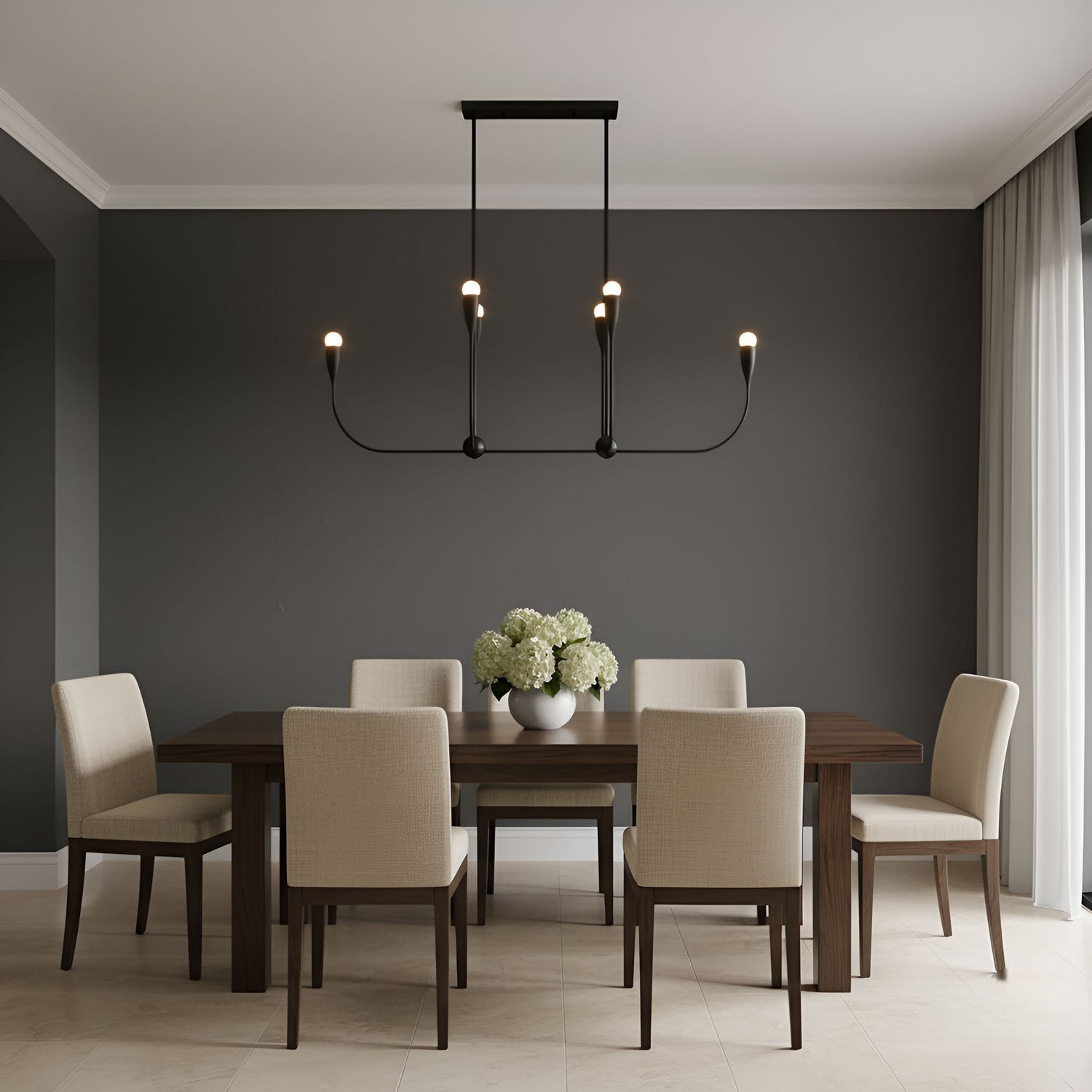 Lustre linéaire 6 lumières | Maya