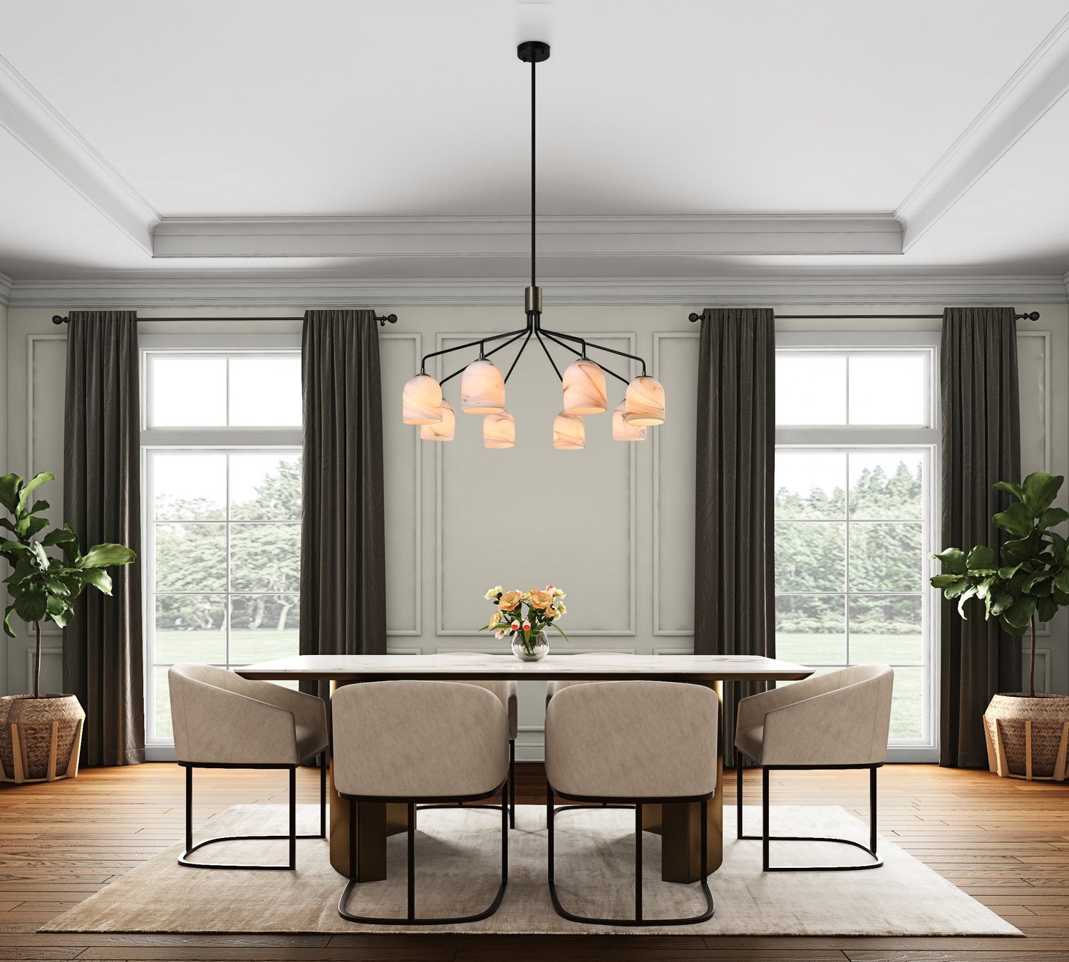 Lustre 8 lumières | Crema
