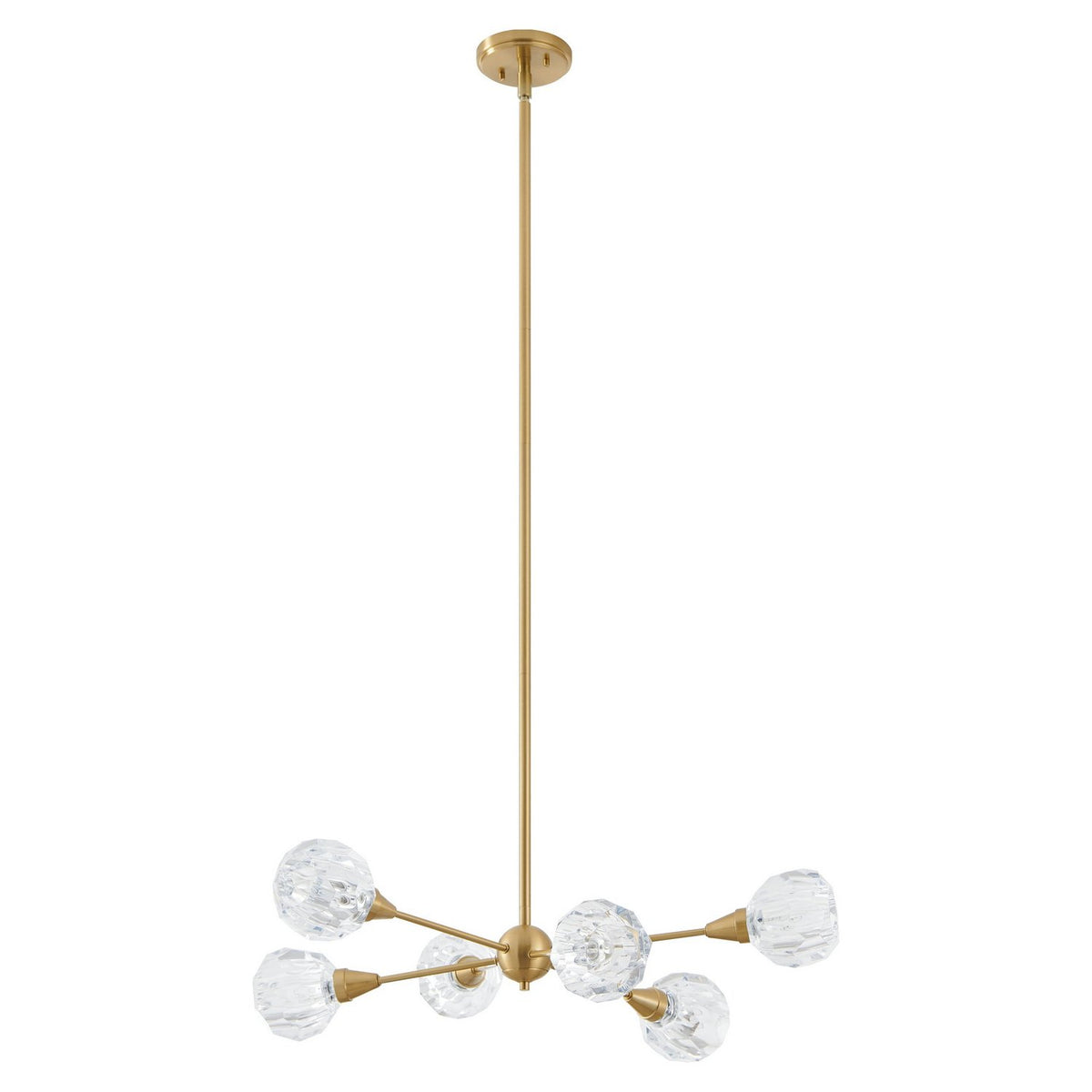Suspension 6 lumières | Helena — Or / Champagne / Feuille d'or — 206941A