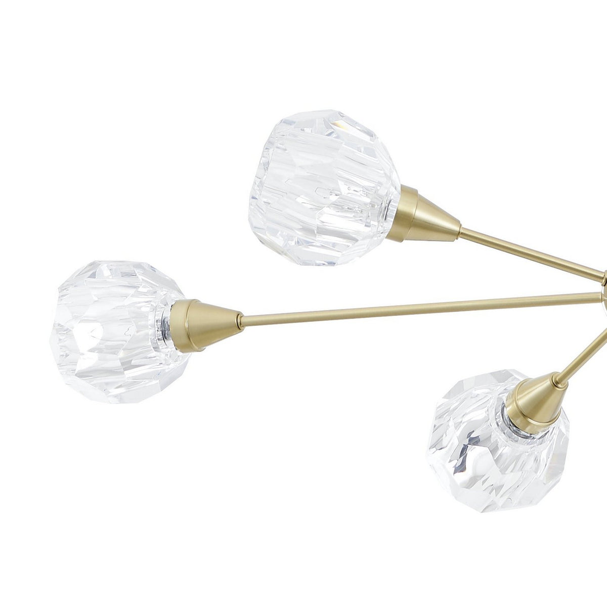 Suspension 6 lumières | Helena — Or / Champagne / Feuille d'or — 206943A