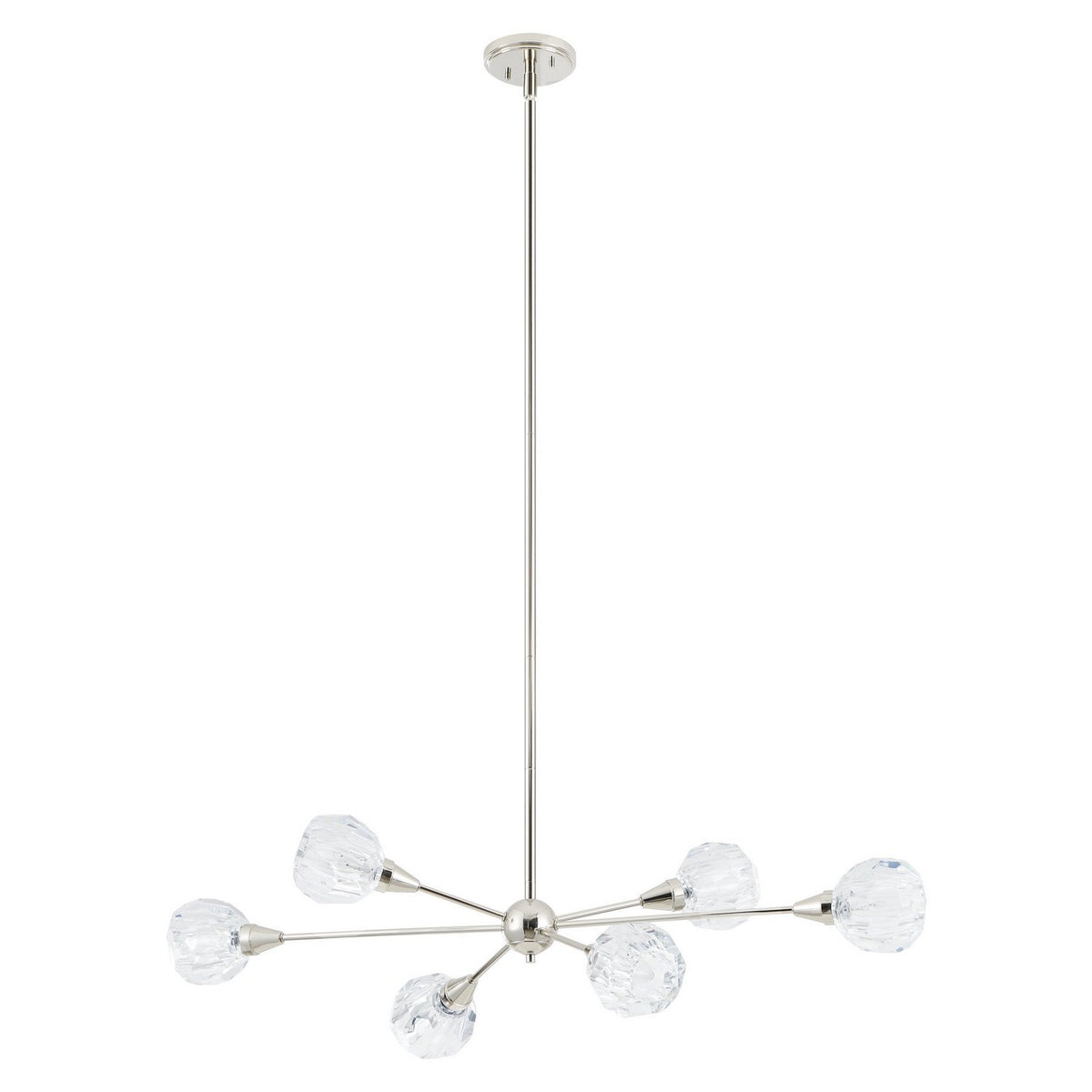 Suspension 6 lumières | Helena — Nickel poli — 206944A