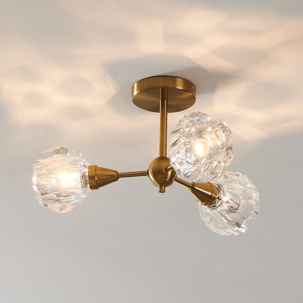 Semi-plafonnier 3 lumières | Helena — Or / Champagne / Feuille d'or — 206945A