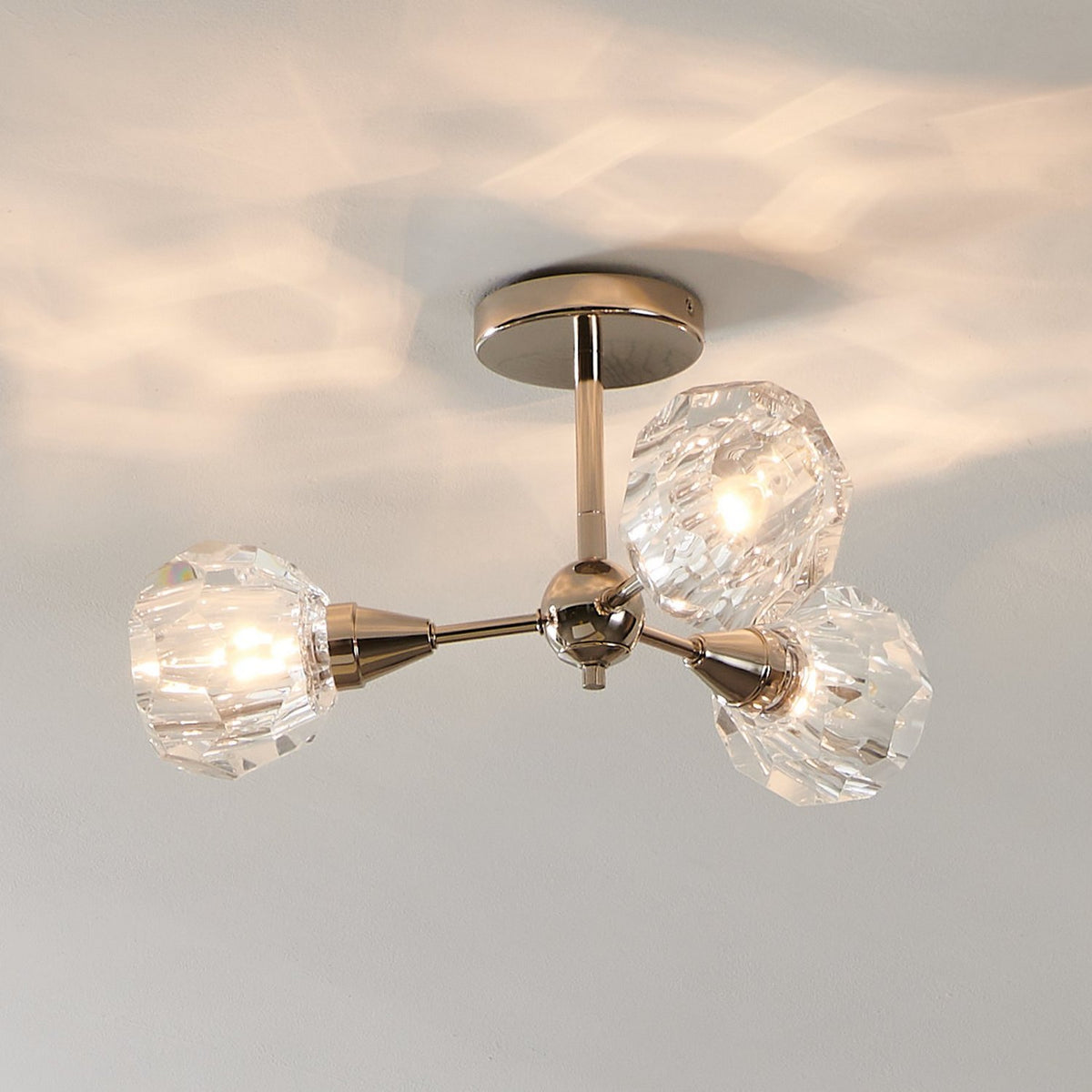 Semi-plafonnier 3 lumières | Helena — Nickel poli — 206946A
