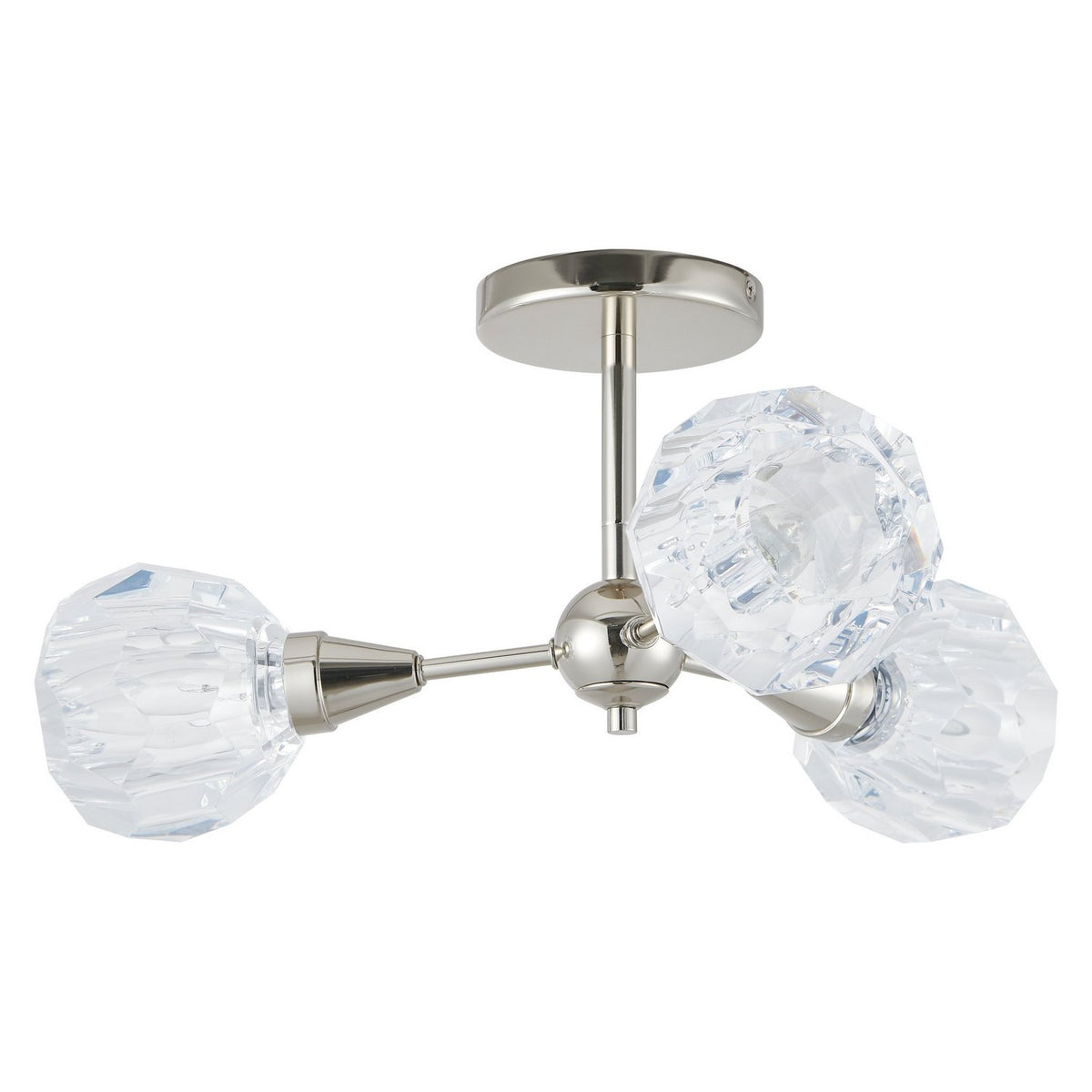Semi-plafonnier 3 lumières | Helena — Nickel poli — 206946A