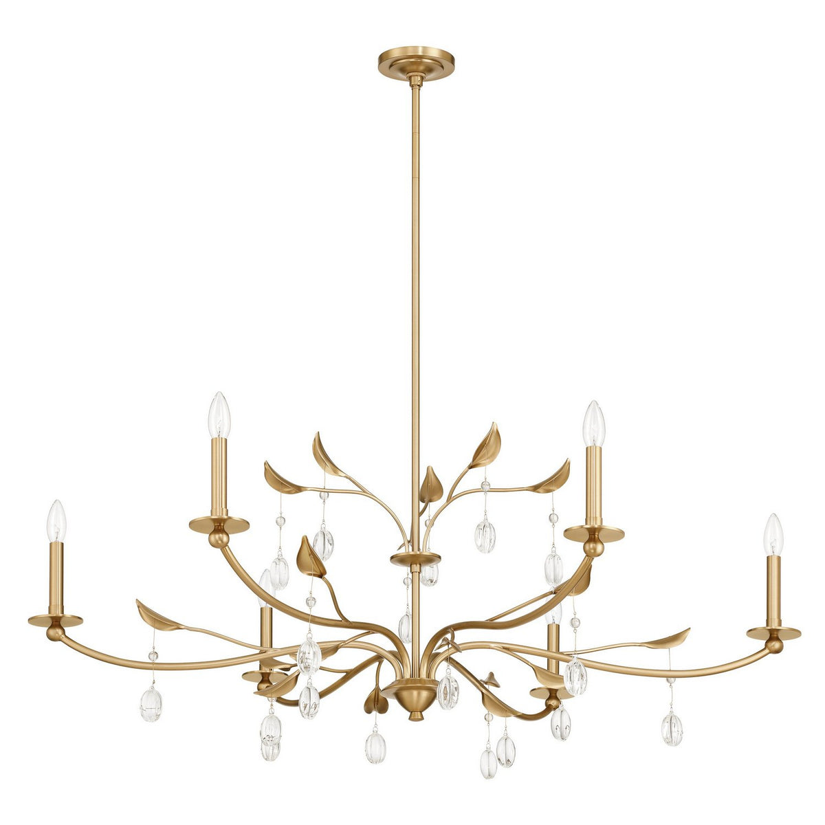 Lustre 6 lumières | Presley — Or / Champagne / Feuille d'or — 207342A